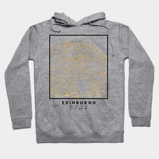 EDINBURGH SCOTLAND CITY STREET MAP ART Hoodie by deificusArt